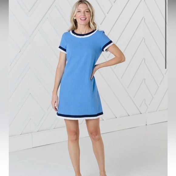 Sail to Sable blue fringe shirt dress NWT size 2 - Picture 1 of 7